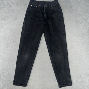 VTG Levi's 550 Mom Jeans Women Sz 7S (25x28) Black Relaxed Fit Tapered Leg Pants